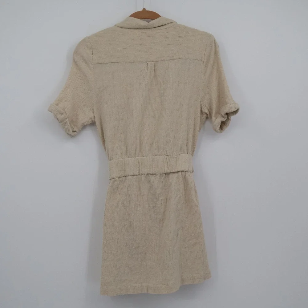 Free‎ People Clementine Mini Dress Womens S Beige Safari Resort Coastal Beach